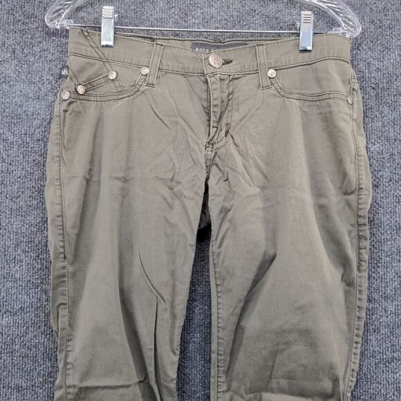 Rock & Republic Womens Embry Straight Leg Pants Army Green Size 28x29 5-Pocket - Picture 3 of 13